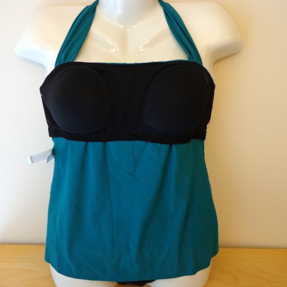 Magicsuit Sharon Halter Tankini Swimsuit 2 PC Teal Green & Black Size 10 NEW - Picture 7 of 7